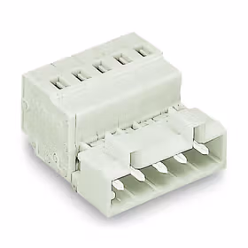 万可(WAGO) 1线针型连接器,100%防插错保护,固定销钉,2.5mm,焊针间距5mm,8极,浅灰；721-608/018-000