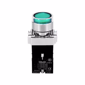 德力西电气 按钮指示灯；LAY5s-BW3绿AC 220V 1NO+1NC(标准型带灯平钮)抗干扰