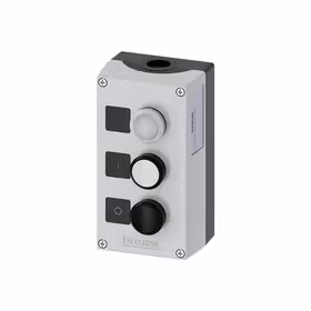 西门子 按钮盒,外壳塑料,顶端灰色,3个指令点塑料,C=信号灯清晰,标牌,LED24V,B=白色按钮,标牌：I,1S,A=黑色按钮,标牌：O,1NC；3SU18030AC002AB1