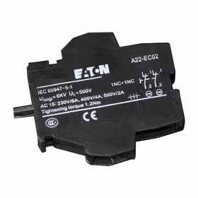 伊顿穆勒 按钮和指示灯附件，2NC触点；A22-EC02