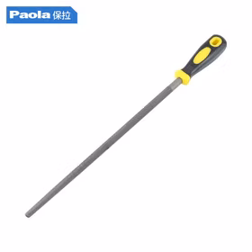 保拉(Paola) 双色柄粗齿圆锉12英寸锉刀 钢锉刀钳工锉刀金属锉打磨工具7396