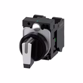 西门子 转换开关,22mm,圆形,塑料,白色,旋钮开关,短柄,3个开关位置,锁定,1S,1S,弹簧型端子连接,带激光标记；3SU11002BL603NA0ZY10