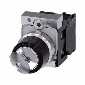 西门子 RONIS钥匙开关,22mm,金属,高光,锁定数字SB30,附带2把钥匙,2个开关位置,锁定,拔出钥匙O+I,1S,螺栓型端子；3SU11504BF111BA0