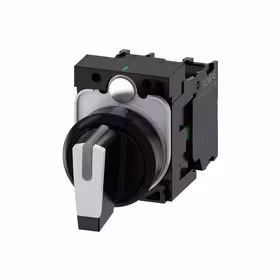 西门子 转换开关,22mm,圆形,塑料,白色,旋钮开关,短柄,3个开关位置,锁定,1S,1S,螺栓型端子连接,带激光标记；3SU11002BL601NA0ZY11