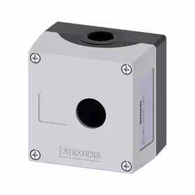西门子 按钮盒,外壳金属,顶端灰色,1指令点,无装配,用于安装标牌的凹陷处,底部固定安装；3SU18510AA000AB1