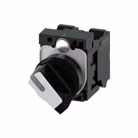 西门子 转换开关,22mm,圆形,塑料,白色,旋钮开关,短柄,2个开关位置O-I,锁定,1S,1NC,弹簧型接口；3SU11002BF603MA0