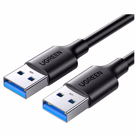 绿联（UGREEN）USB3.0数据线公对公 移动硬盘盒高速传输双公头连接线 笔记本接散热器机顶盒 3米 黑；90559