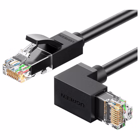 绿联（UGREEN）六类网线 CAT6类铜千兆网络连接线 电脑宽带高速网线 POE供电成品网络跳线 直对弯1米 30833