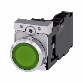 西门子 发光按钮,22mm,圆形,金属,高光,绿色,按钮,平,键控式,1NO+1NC,AC230V,螺栓型端子连接；3SU11560AB401FA0