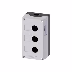 西门子 按钮盒,外壳金属,顶端灰色,3指令点,无装配,用于安装标牌的凹陷处,底部固定安装；3SU18530AA000AB1