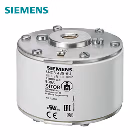 西门子 SITOR熔断片,含两侧内螺纹,NH3,输入：630A,aR,UnAC：1000V,Un直流：440V,前端标示警报器；3NC33366U