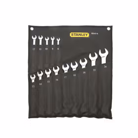 史丹利 14件公制精抛光梅花开口两用扳手组套；93-614