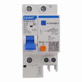 正泰 剩余电流动作断路器；NXBLE-32 1P+N C10 30mA 6kA