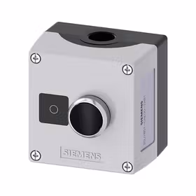 西门子 按钮盒,外壳金属,顶端灰色,1指令点金属,A=黑色按钮,1NC,地面固定,标牌：O标牌已添加；3SU18510AE002AB1