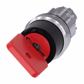 西门子 钥匙开关O.M.R,22mm,金属,高光,锁芯型号73037,红色,附带2把钥匙,2个开关位置,锁定,拔出钥匙I；3SU10504FF210AA0