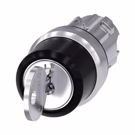 西门子 RONIS钥匙开关,22mm,金属,高光,锁闭编号SB30,附带2把钥匙,3个开关位置,左侧定位销定位,右侧键控式,拔出钥匙O；3SU10504BN010AA0