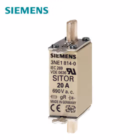 西门子 SITOR熔断片,含测量触点,NH000,输入：20A,gS,UnAC：690V,Un直流：250V,前端标示警报器；3NE NH000 20A 690V AC gS