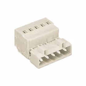 万可(WAGO) 1线针型连接器,100%防插错保护,2.5mm,焊针间距5mm,10极,浅灰；721-610