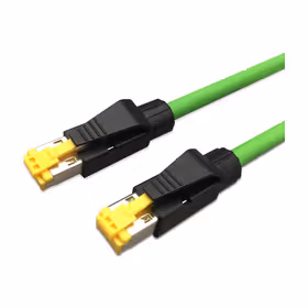 Hellolink 工业双屏蔽8芯网线,绿色,4*2*26AWG,百兆千兆自适应,0.3m,PROFINET/EtherCAT；RJ45-RJ45-8P0.3M