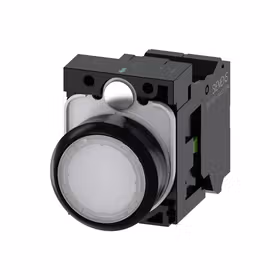 西门子 发光按钮,22mm,圆形,塑料,白色,按钮,平,键控式,1S,AC230V,弹簧型端子连接,带激光标记；3SU11060AB603BA0ZY13