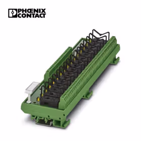 菲尼克斯 VARIOFACE模块,可安装16个可插拔微型电磁式继电器或微型光耦,带LED,输入电压24VDC；UMK-16 RM 24DC/MKDS