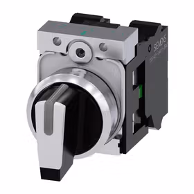 西门子 转换开关,22mm,圆形,金属,高光,白色,旋钮开关,短柄,3个开关位置,键控式,1S,1S,弹簧型接口；3SU11502BM603NA0