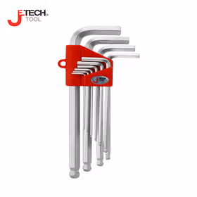 捷科(jetech) 10支英制套装球头镀铬特长内六角扳手1/16"-3/8"；BL-C10IN