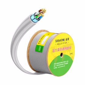 山泽(SAMZHE) 超六类万兆双屏蔽抗干扰降衰减铜网线箱线 灰色；HC6305 305米/箱