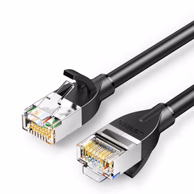 绿联 六类千兆屏蔽铜网线 显示器宽带工程装修成品 带屏蔽层 稳定抗干扰 黑色 5米 NW117；50354