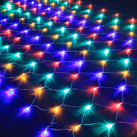 贝工 LED渔网灯 3m*2m 192灯 彩色 220V 带控制器 防雨淋节日装饰彩灯串（带尾接）