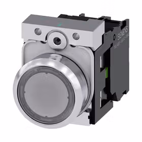 西门子 发光按钮,22mm,圆形,金属,高光,透明,按钮,平,键控式,1S,AC230V,螺栓型端子连接；3SU11560AB701BA0