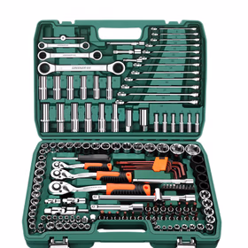 绿林（GREENER）151件专业汽修工具套装大中小飞套装梅花开口两用棘轮扳手全套