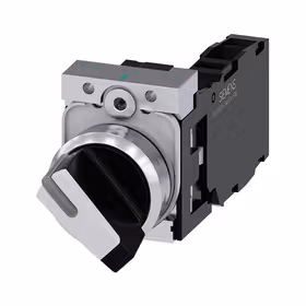 西门子 转换开关,22mm,金属,高光,白色,旋钮开关,短柄,2个开关位置O-I,锁定,1NO+1NC,螺栓型端子连接；3SU11502BF601FA0