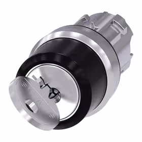 西门子 RONIS钥匙开关,22mm,金属,高光,锁闭编号455,附带2把钥匙,2个开关位置,锁定,拔出钥匙I；3SU10504CF210AA0