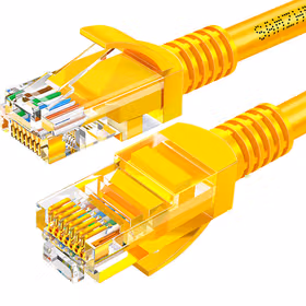 山泽(SAMZHE) 超五类网线 CAT5e类高速百兆网线 5米 工程/宽带电脑家用连接跳线 成品网线 黄色 YL-505