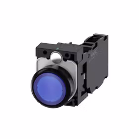 西门子 发光按钮,22mm,圆形,塑料,蓝色,按钮,平,键控式,1NO+1NC,AC/DC24V,螺栓型端子连接；3SU11020AB501FA0