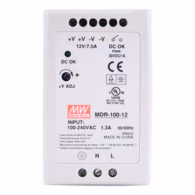 明纬 90W单组输出导轨型工业电源,30台/箱；MDR-100-12