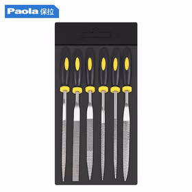 保拉(Paola) 什锦锉刀6件套5*180mm 钢挫圆挫扁挫半圆锉方形挫三角锉 金属模型木工打磨工具组套2208