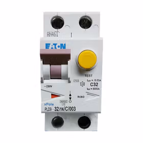 伊顿穆勒 电子式过载保护漏电断路器PLD9，32A，C，1N，30mA，AC，瞬动型；PLD9-32/1N/C/003