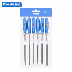 保拉(Paola) 什锦锉刀6件套3*140mm 钢挫圆挫扁挫半圆锉方形挫三角锉 金属模型木工打磨工具组套2201