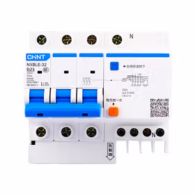 正泰 剩余电流动作断路器；NXBLE-32 3P+N D25 30mA 6kA