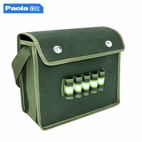 保拉(Paola)帆布电工包35&times;30&times;12cm 大容量收纳包水电工木工工具袋维修安装便携手提包单肩包9470