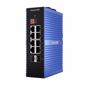 keepLINK友联KP-9000-65-8GP/A  8口千兆PoE工业以太网交换机非管理型导轨式隔离电源 EMC为判据A