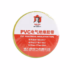 德力西电气 PVC电工/电气胶带；0.15mm*17mm*20m 黄绿