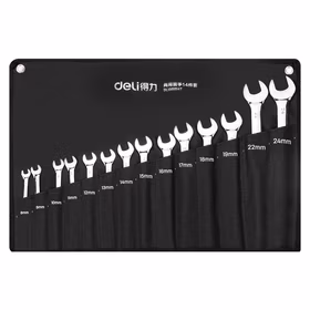 得力 镜面两用扳手套装   8-24MM；DL130014T