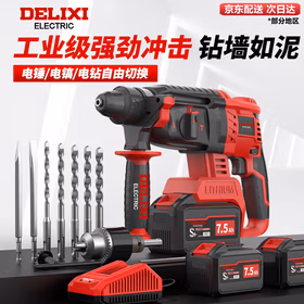 德力西电气（DELIXI ELECTRIC）工业级无刷充电电锤冲击钻电锤电镐电钻混凝土无线工业开槽钻孔