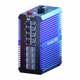 keepLINK 友联KP-9000-65-8GX8GT-SFP-X 工业交换机8光8电千兆导轨式