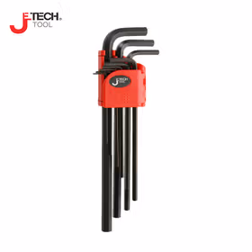 捷科(jetech) 9支套装平头黑色标准长内六角扳手1.5-10mm,；PS-B9