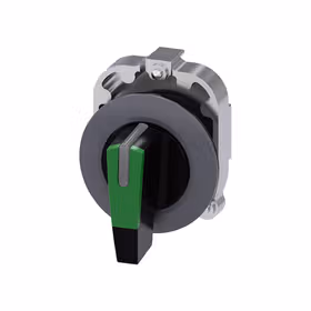 西门子 转换开关,30mm,圆形,金属,亚光,绿色,旋钮开关,长柄,正面固定环,用于扁安装3个开关位置,锁定,；3SU10622EL400AA0