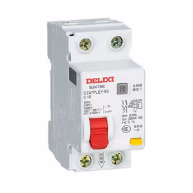 德力西电气 漏电保护断路器；DZ47PLEY-63R 1P+N C 25A 30mA 下进线